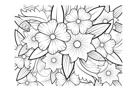 Floral Coloring Page Book for Adults Graphic by stromgraphix · Creative Fabrica