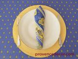 BASTIDE BLUE YELLOW Round Rectangle Cotton French Provence Tablecloths ...