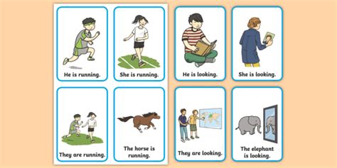 Verbs with Pictures Flashcards (Present Tense)