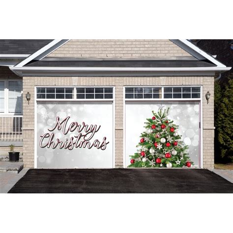 The Holiday Aisle® Merry Christmas Tree Garage Door Mural 2 Piece Set & Reviews | Wayfair