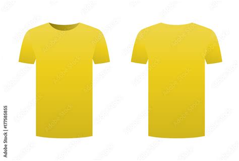 Yellow t-shirt template shirt isolated on white background front and ...