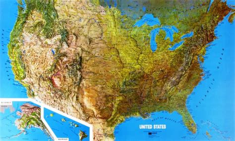 Mapa de relieve de los Estados Unidos - Mapa de Estados Unidos