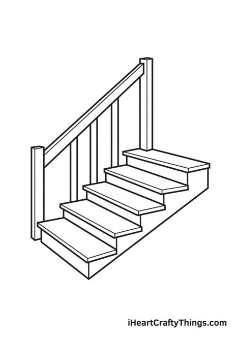 Stairs Drawing - How To Draw Stairs Step By Step