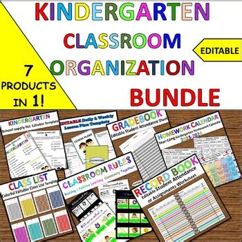 Complete Kindergarten Classroom Organization Bundle/Back to School/Editable