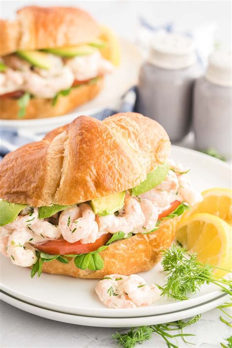 Shrimp Salad Croissant Sandwiches - Tastes of Homemade