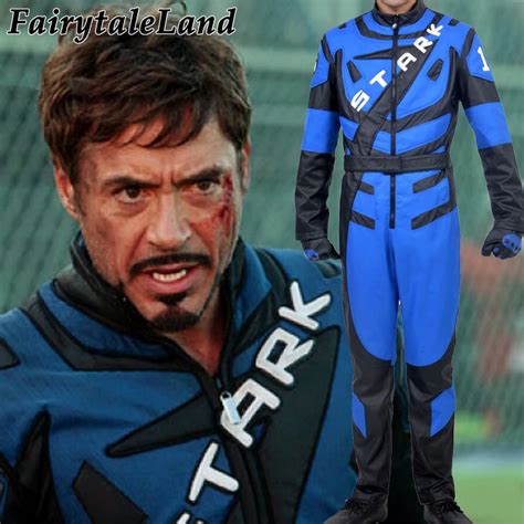 Iron man Cosplay costume superhero Costume Tony Stark Iron man racing ...