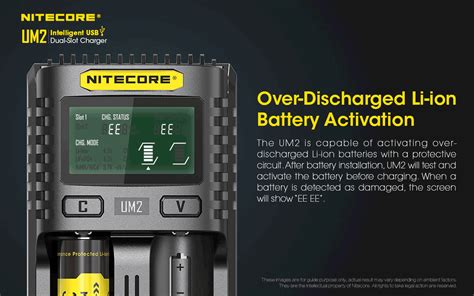 Nitecore UM2 Digital Battery Charger - Fast Charging & Safety Features