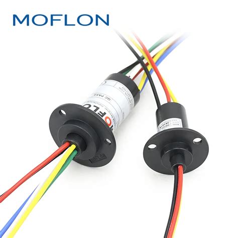 Moflon large current slip ring rotating electrical rotary joint connector with 2~12 wires 2~30A ...