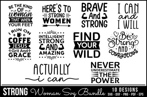 Free Strong Woman SVG Bundle Graphic by BeeCraftR · Creative Fabrica