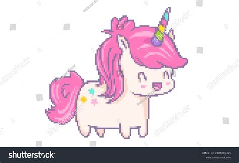 Vector Illustration Kawaii Unicorn Pixel Art Stock Vector (Royalty Free ...