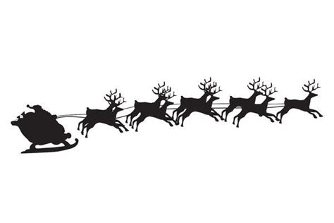 Santa Sleigh And Reindeer Silhouette Png