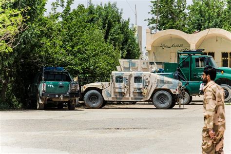 Afghanistan Military Outpost in the Middle of the Desert Editorial ...