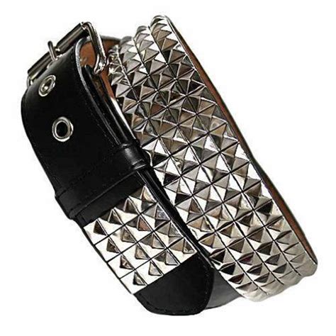 Four Row Black & Silver Shiny Pyramid Stud Belt Size Medium Luxury Divas, http://www.amazon.com ...