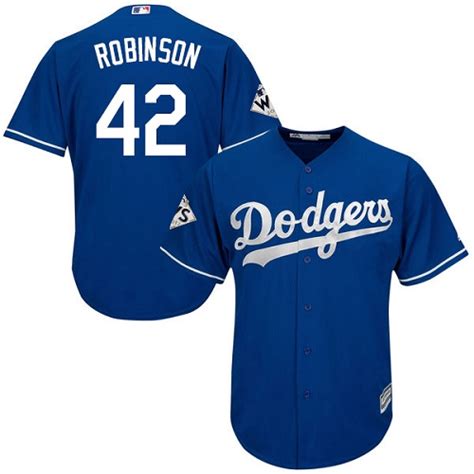 Men's Majestic Los Angeles Dodgers #42 Jackie Robinson Replica Royal ...