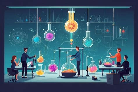 Premium Photo | Subatomic Particle Experiments Flat Vector Illustration ...