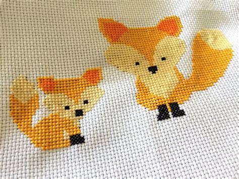 Fox Cross Stitch Pattern Baby Cross Stitch Pattern Foxes - Etsy