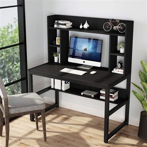 Tribesigns Computer Desk with Hutch, Modern Writing Desk with Storage ...