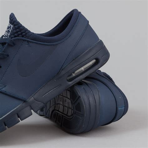 Nike SB Stefan Janoski Max Leather Shoes - Obsidian / Obsidian - White | Flatspot