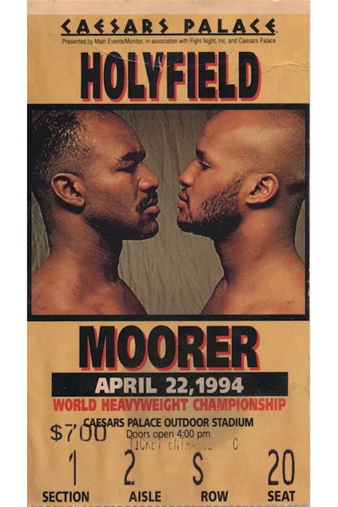 Sold Price: Evander Holyfield vs Michael Moorer - 1994 Heavyweight ...