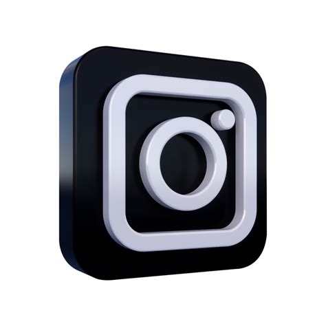 Instagram logo isolated with transparent background, cut out icon floating in 3D rendering ...