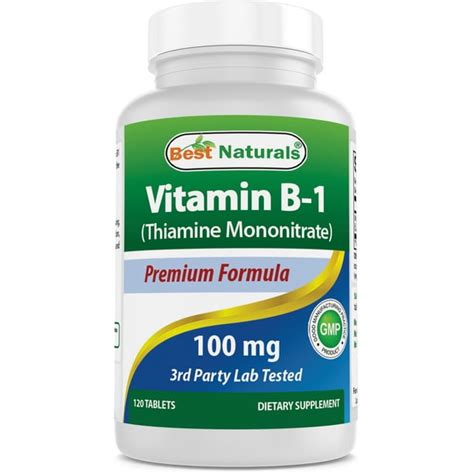 Best Naturals Vitamin B1 as Thiamine Mononitrate 100 mg 120 Tablets - Walmart.com - Walmart.com