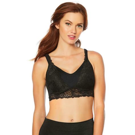 Rhonda Shear Molded Cup Lace Overlay Bra, Black, 2X (625345) - Walmart.com