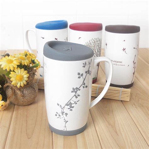 New arrival handle Large mug with lid ceramic cups coffee cup milk cup color box-in Mugs from ...