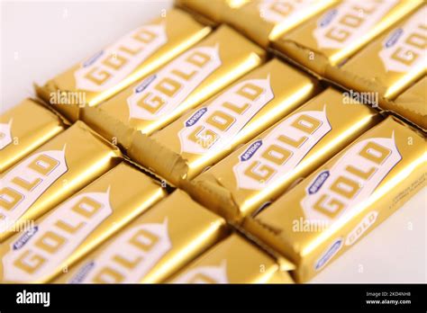 McVities Gold Bars - golden chocolate bar snack treat Stock Photo - Alamy