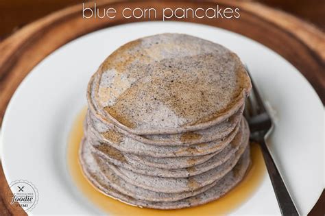 Homemade {Blue} Cornmeal Pancakes - Self Proclaimed Foodie