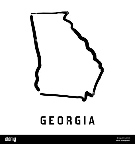 Georgia state map outline - smooth simplified US state shape map vector ...