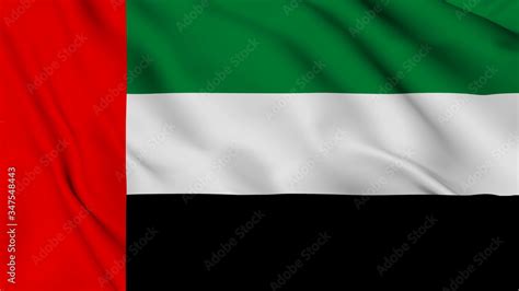 uae flag is waving 3D animation. United Arab emirates flag waving in ...