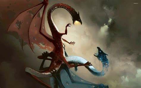 Fire and ice dragon in battle [2] wallpaper - Fantasy wallpapers - #26484