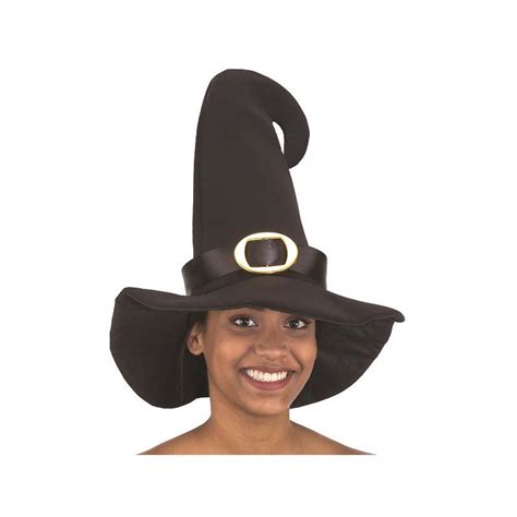 Black Curved-Top Witch Hat w Buckle - Cappel's