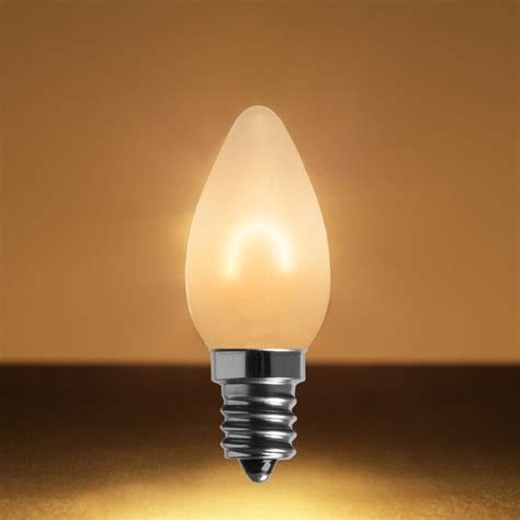 C7 FlexFilament Vintage LED Light Bulb, Warm White, Satin Glass - Yard Envy