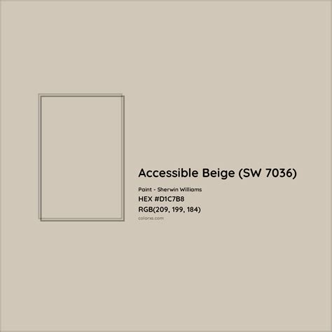 Sherwin Williams Accessible Beige (SW 7036) Paint color codes, similar paints and colors ...