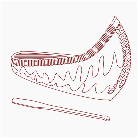 Editable Isolated Front Side Oblique View Native American Canoe With Paddle Vector Illustration ...