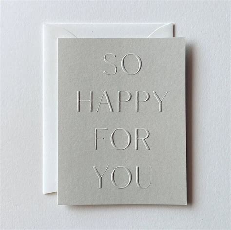 Greeting Card - So Happy For You | Greeting card brands, Letterpress cards, Greeting cards