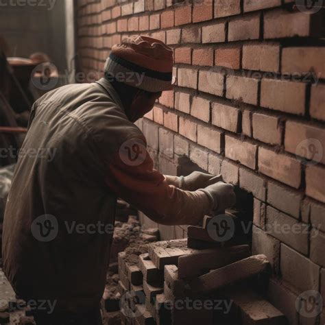 Bricklayer at work AI 21987735 Stock Photo at Vecteezy