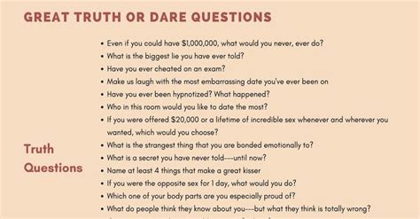 Great Truth or Dare Questions