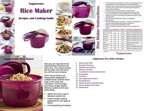 TUPPERWARE rice maker Recipes by Tupperware by Jason - Issuu