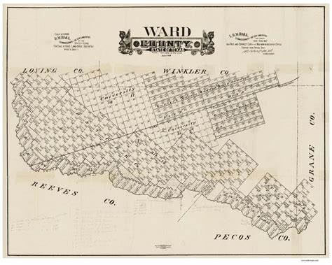 Ward County Texas 1888 - Old Map Reprint - OLD MAPS