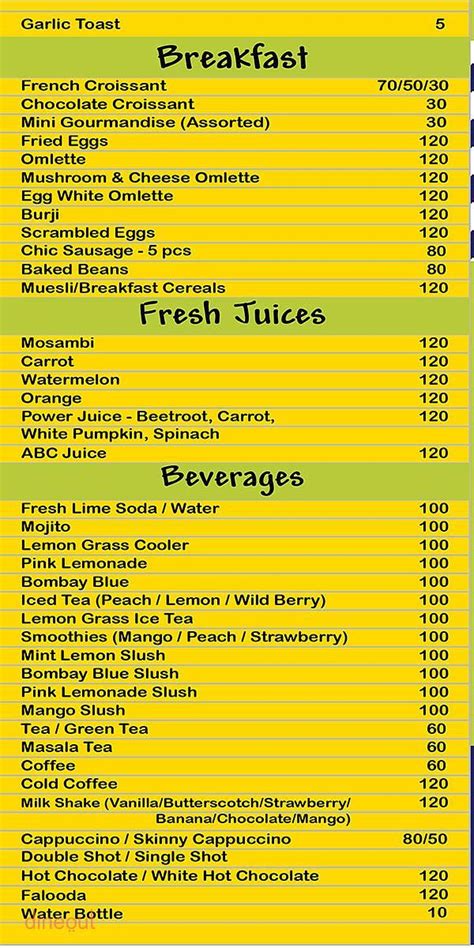 Menu of Candies, Bandra West, Mumbai | Dineout discovery