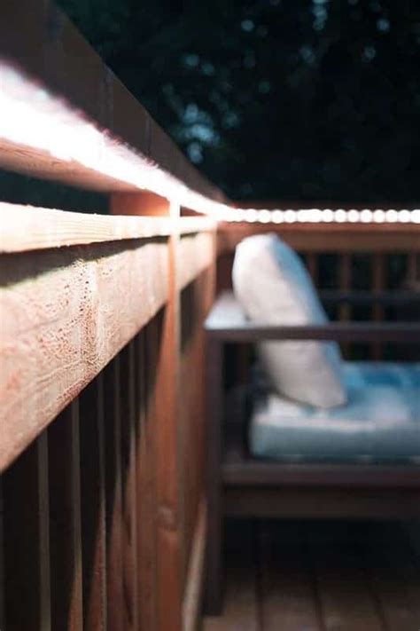 Add ambient lighting to the underside of your deck railing with outdoor ...