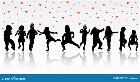 Silhouettes D'enfants De Danse Illustration de Vecteur - Illustration du danseur, groupe: 42532572