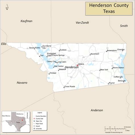 Map of Henderson County, Texas - Thong Thai Real