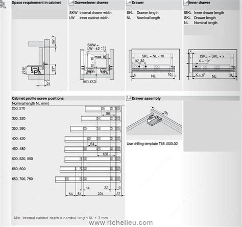 560H Concealed Full-Extension Drawer Runners - 560H5500B - Richelieu ...