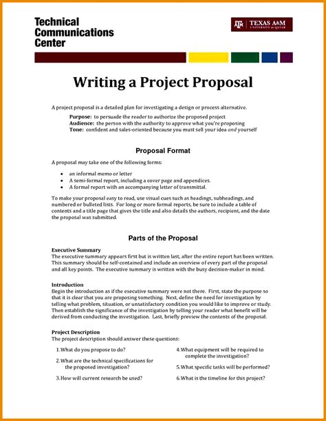 6 formal Project Proposal Template | FabTemplatez