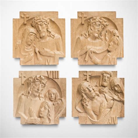 14 Stations of the Cross - Style 9 - Handcarved Art