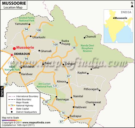 Mussoorie Map | Color 2018