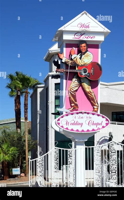 geography / travel, USA, Nevada, Elvis Wedding Chapel sign, Las Vegas Stock Photo - Alamy